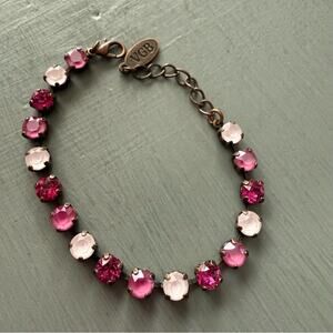 VGB Shades of Pink Crystal Brass Tone Bracelet